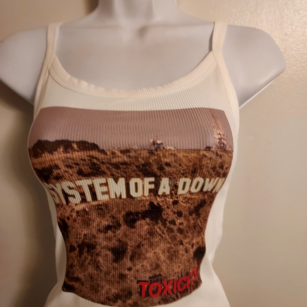 System of a Down tank top Toxicity self titled album hand album Shirt Can Crop